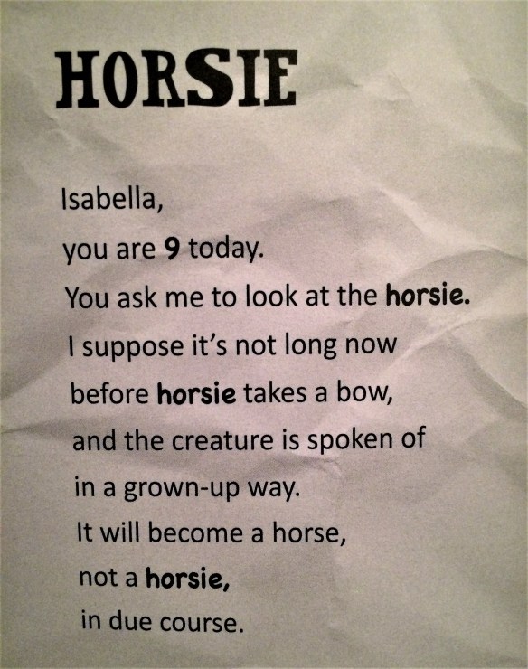 Horsie by John Hegley
